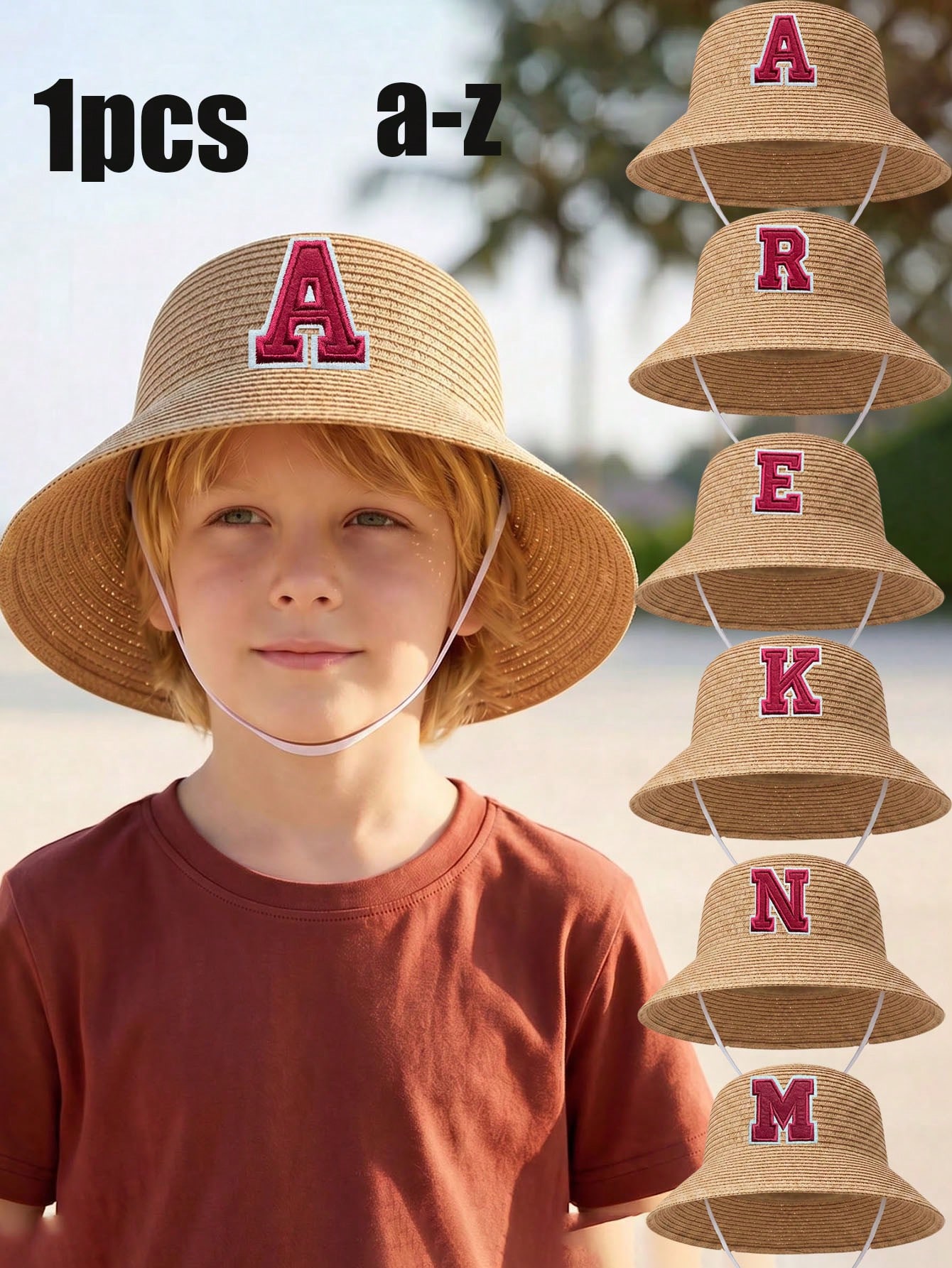 Kids Outdoor Hat - 1 Buah Topi Jerami Kopi untuk