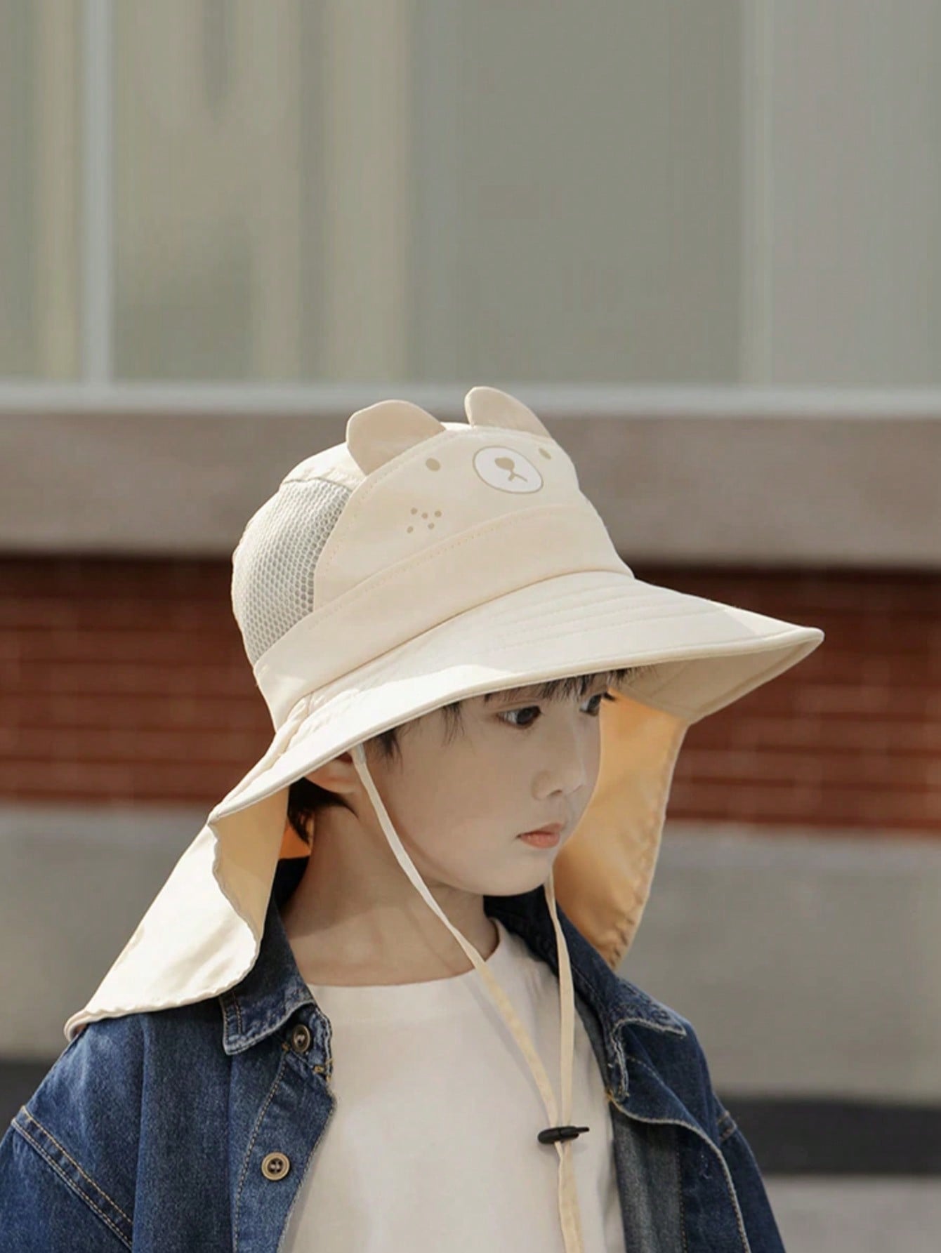 Kids Outdoor Hat - 1 Buah Topi Ember Beruang Kartun