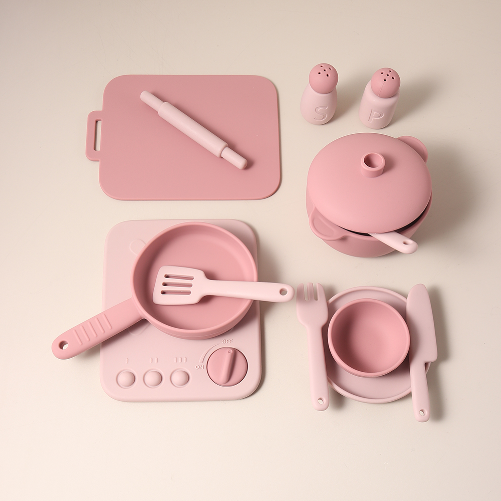 Kids Outdoor Kitchen - 13 Pcs Set Mainan Silikon Peralatan