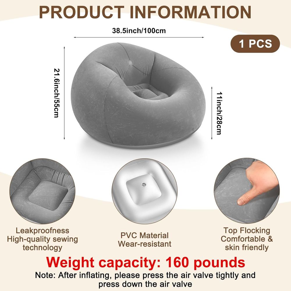 Kursi Bean Bag Tiup, Sofa Sant - Kids Outdoor Loungers ulasan dan harga