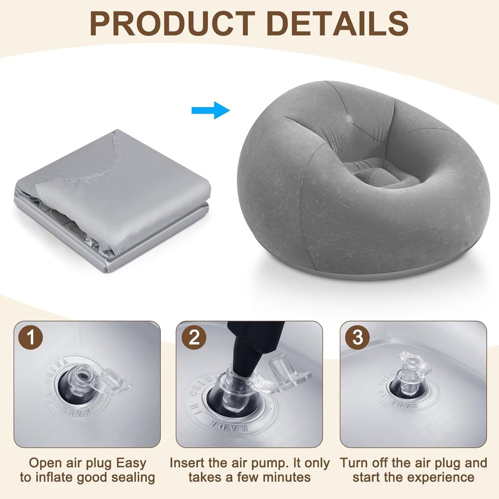 Kursi Bean Bag Tiup, Sofa Sant - Kids Outdoor Loungers ulasan dan harga