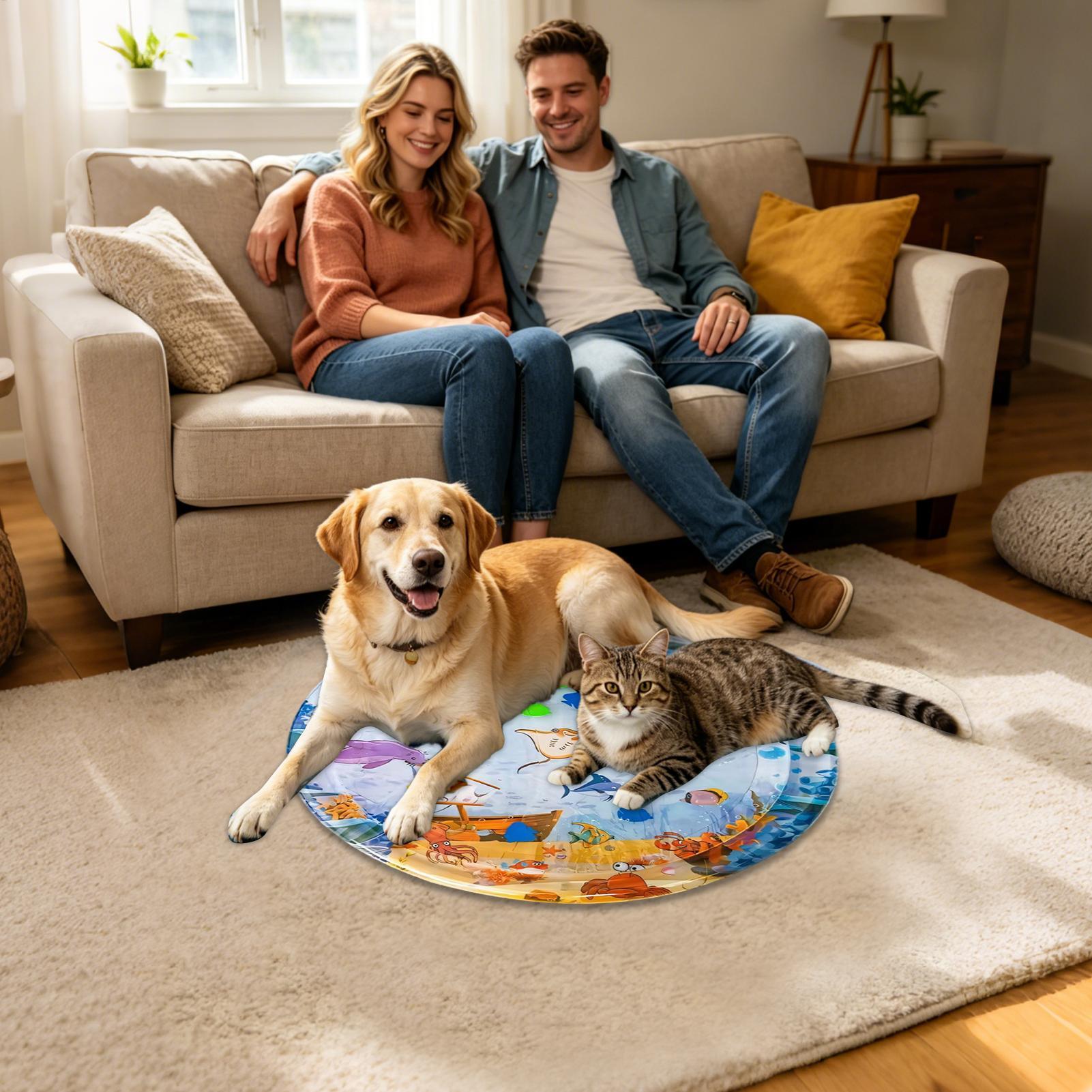 Alas Main Kucing Interaktif Te - Slip Slide Water Mat ulasan dan harga