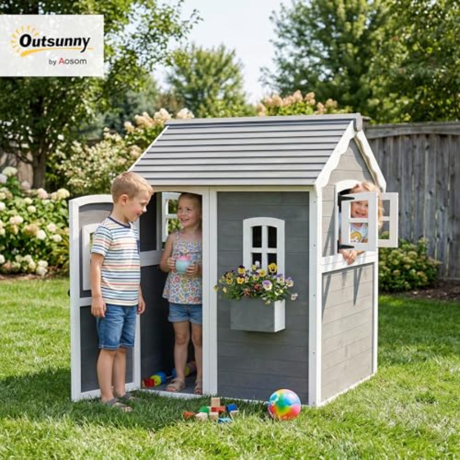 Rumah bermain kayu untuk anak  - Kids Outdoor Flooring ulasan dan harga