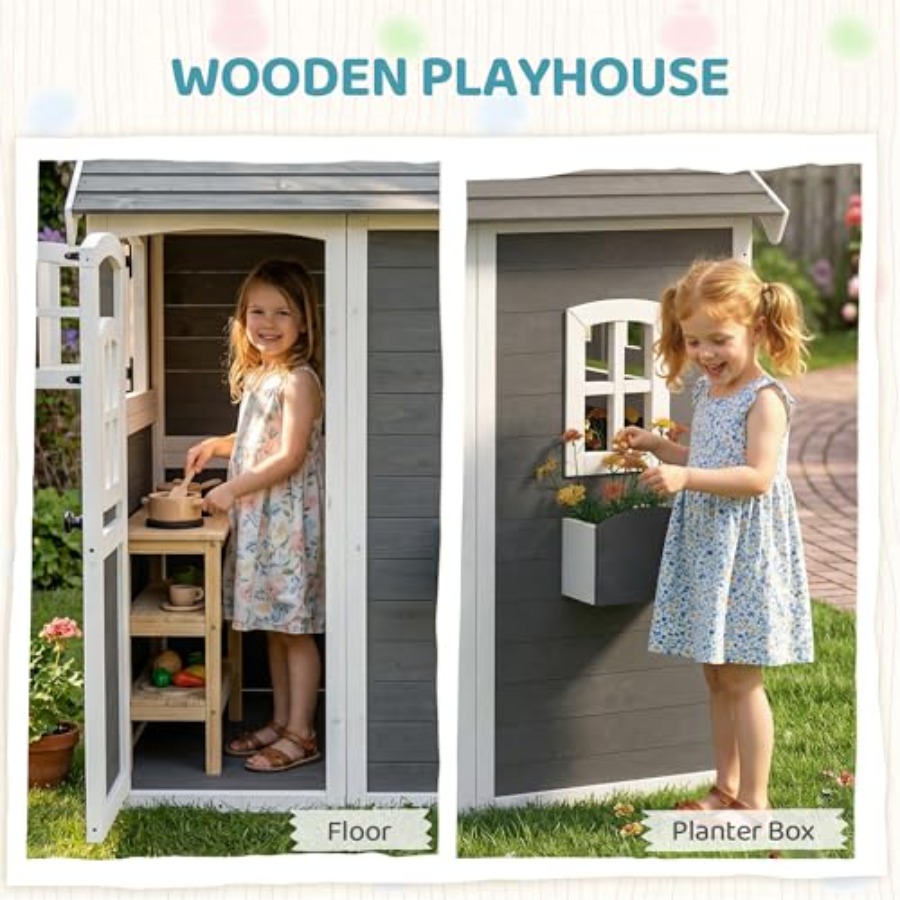 Rumah bermain kayu untuk anak  - Kids Outdoor Flooring ulasan dan harga