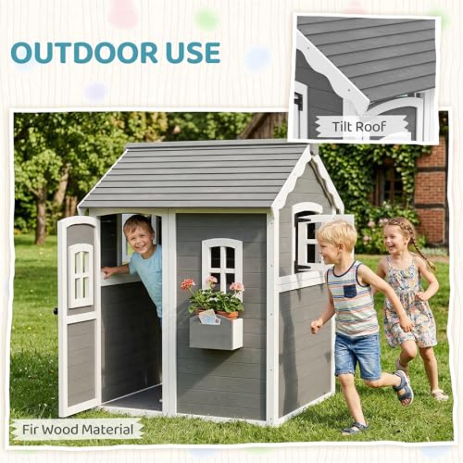 Rumah bermain kayu untuk anak  - Kids Outdoor Flooring ulasan dan harga