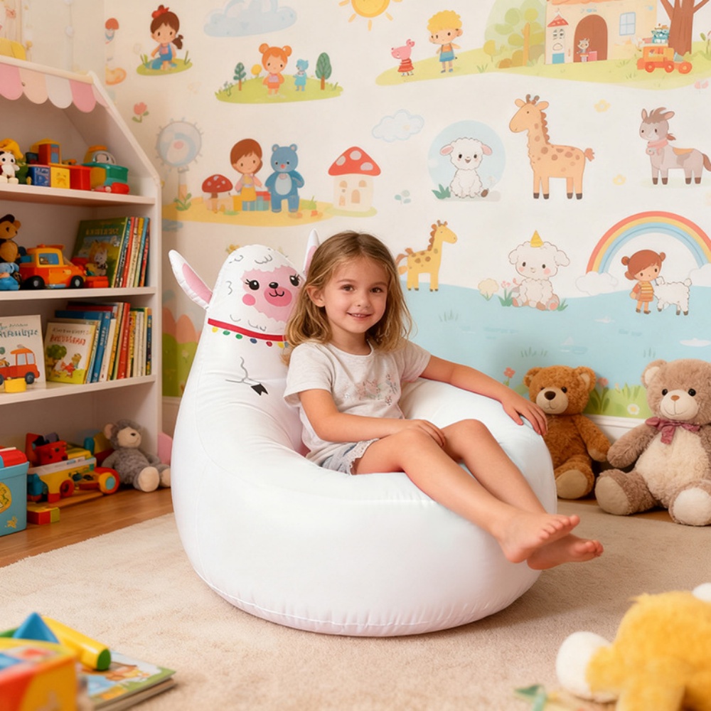 Sofa Tiup PVC Anak Motif Kartu - Outdoor Kid Friendly ulasan dan harga