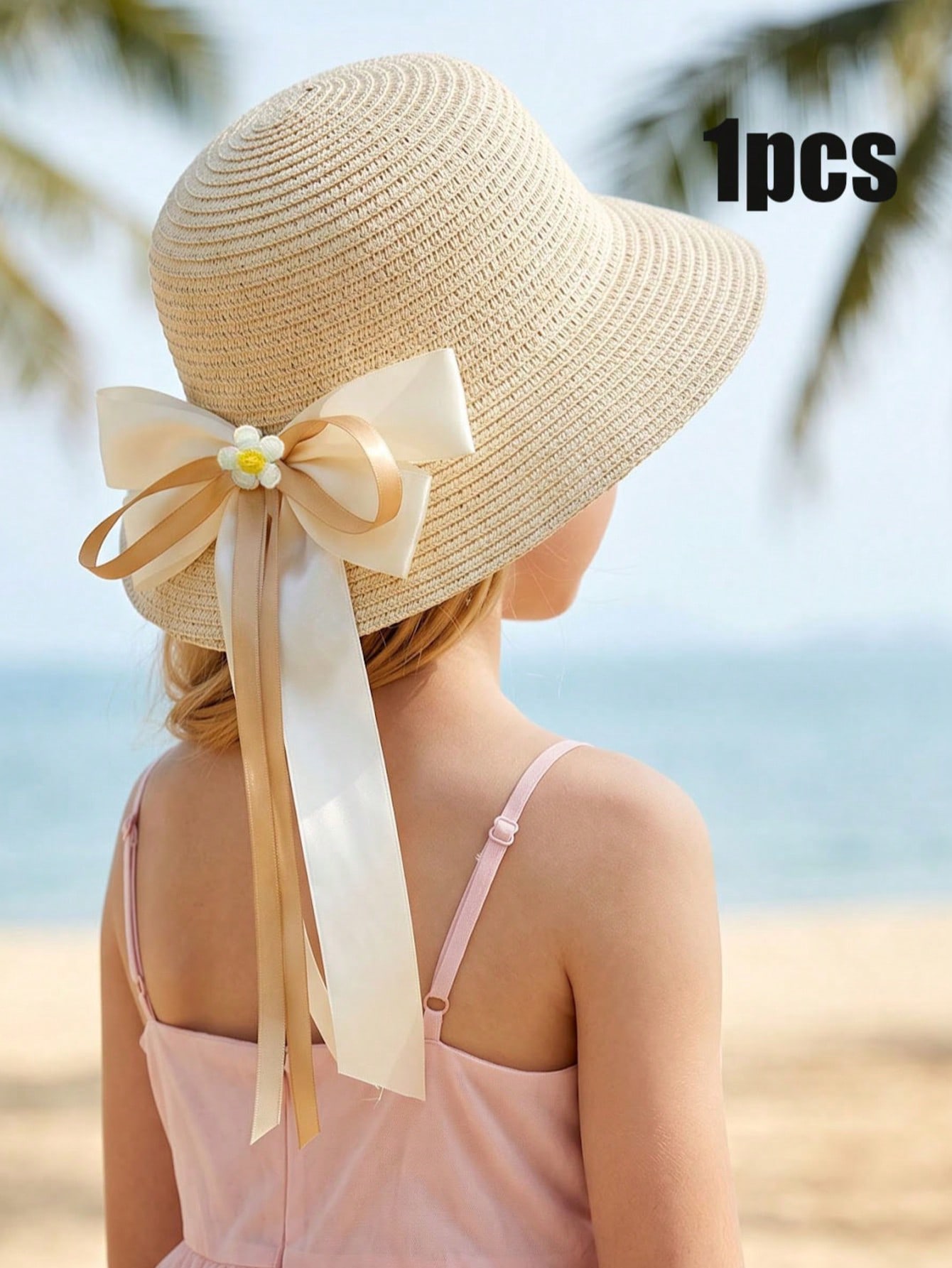 1 Buah Topi Jerami Pita Kopi u - Kids Outdoor Hat ulasan dan harga